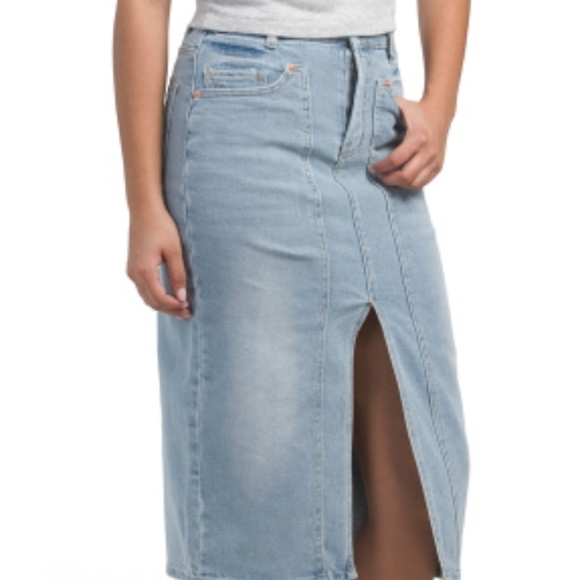 🔹️Juicy Couture🔹️ Stylish Light Blue Medi Denim Skirt - Picture 1 of 2